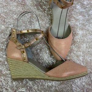 RIALTO Compari Espadrille Wedge Sandals, Zip Heel, LIKE NEW, size 8.5 M‎